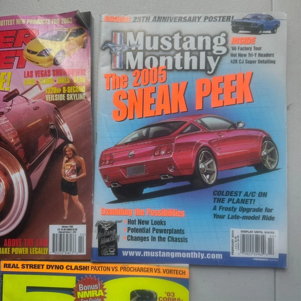 Lot of 3 Car Magazines – Super Street Feb 2003, Mustang Monthly, 5.0 Fords